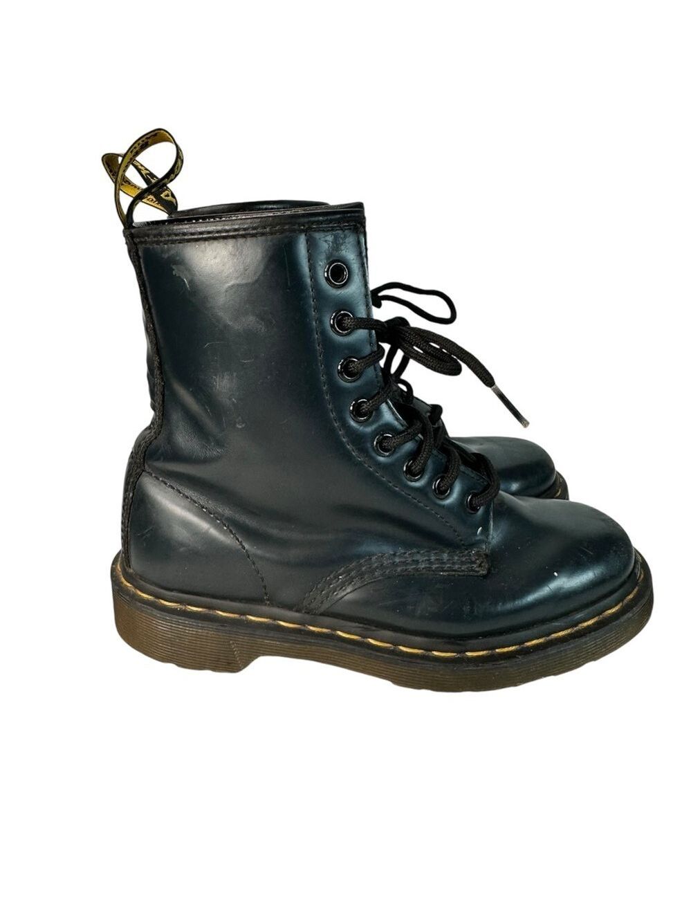 Dr. Martens 1460 Smooth Black Leather Combat Boots AirWair Sole Size Original